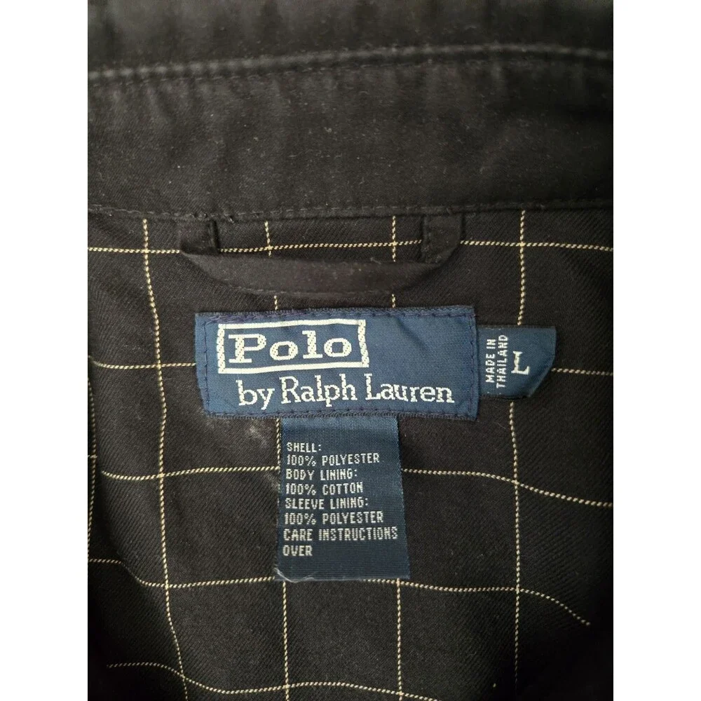 Vintage Black Polo Ralph Lauren Men’s Harrington Bomber Jacket Large